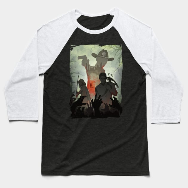 Zombie Fighters Baseball T-Shirt by nabakumov